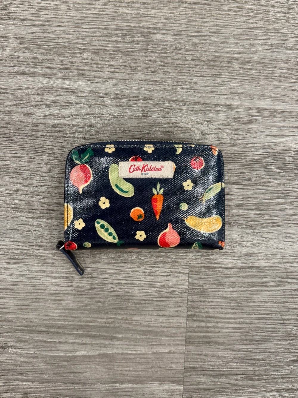 Cath Kidston Navy Vegetable Print Zip Coin Purse